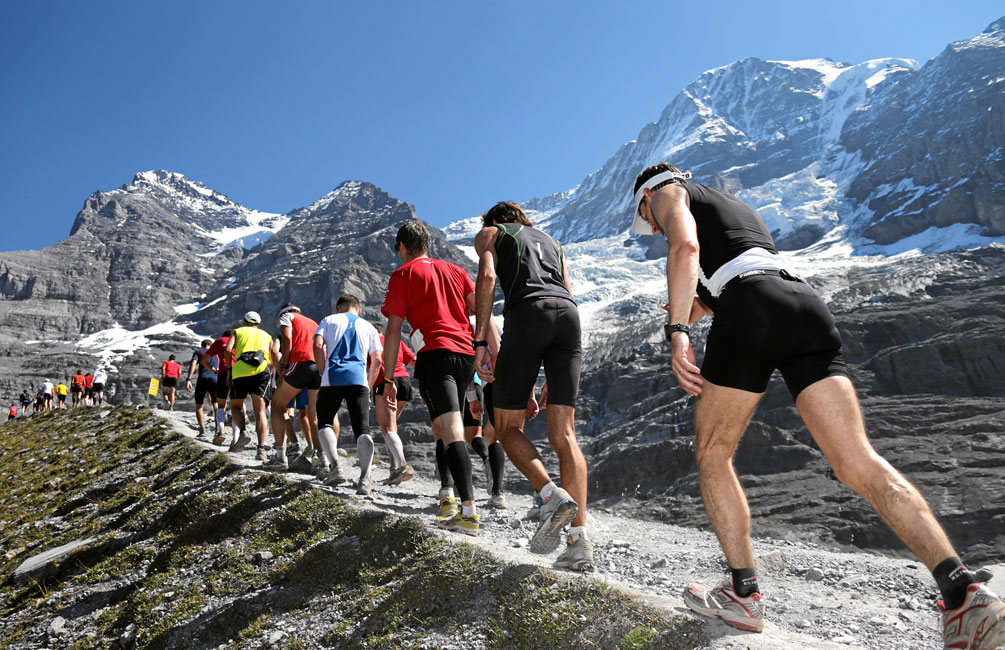 An international marathon against the fabulous backdrop of the Eiger, Mönch...